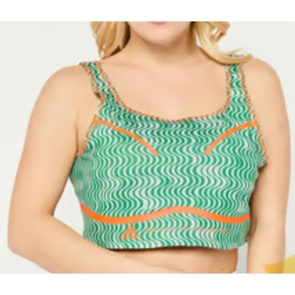 Adidas by Stella McCartney Print Sport Bra Green